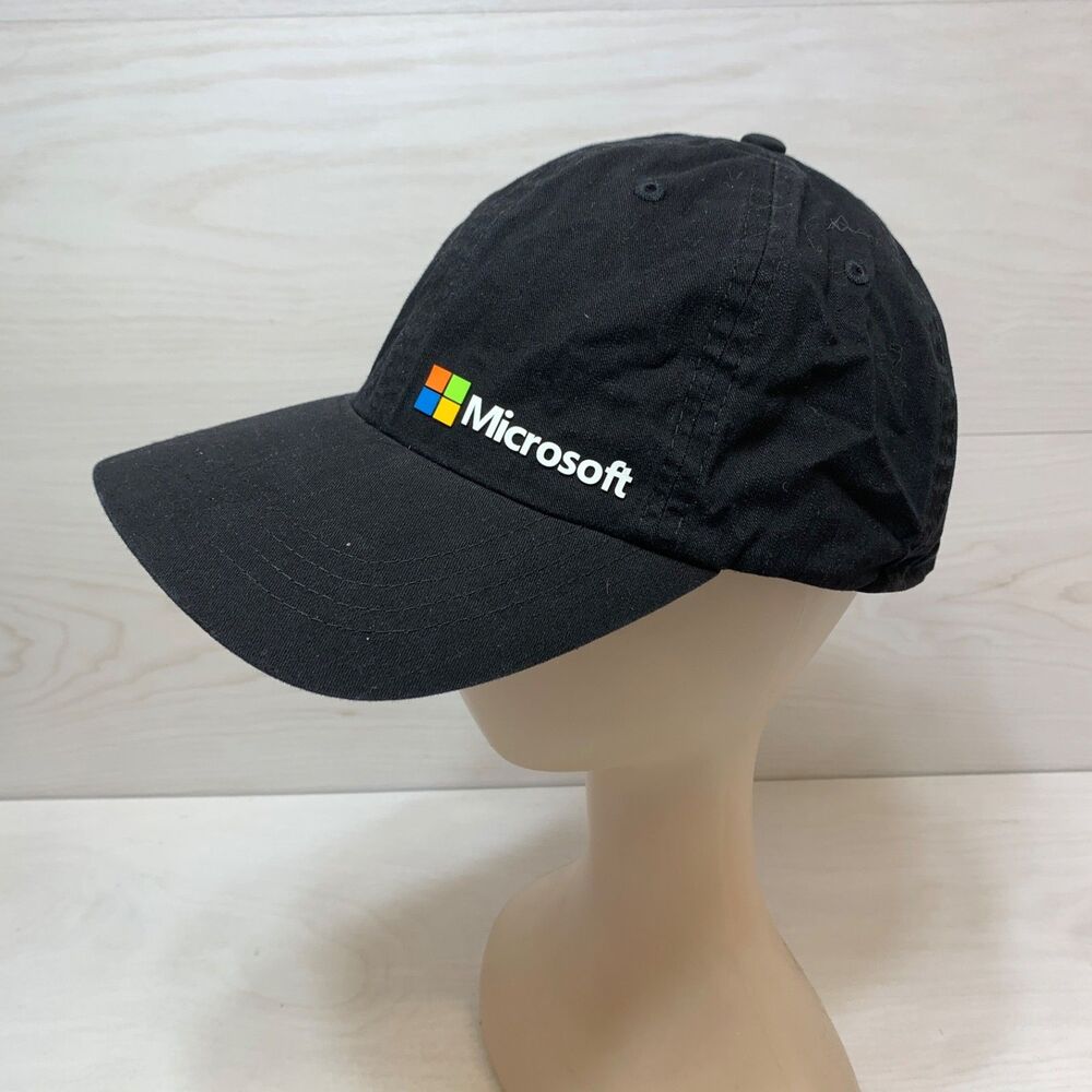 Microsoft Hat Cap StrapBack Unstructured Adjustable Black OS Computer Software